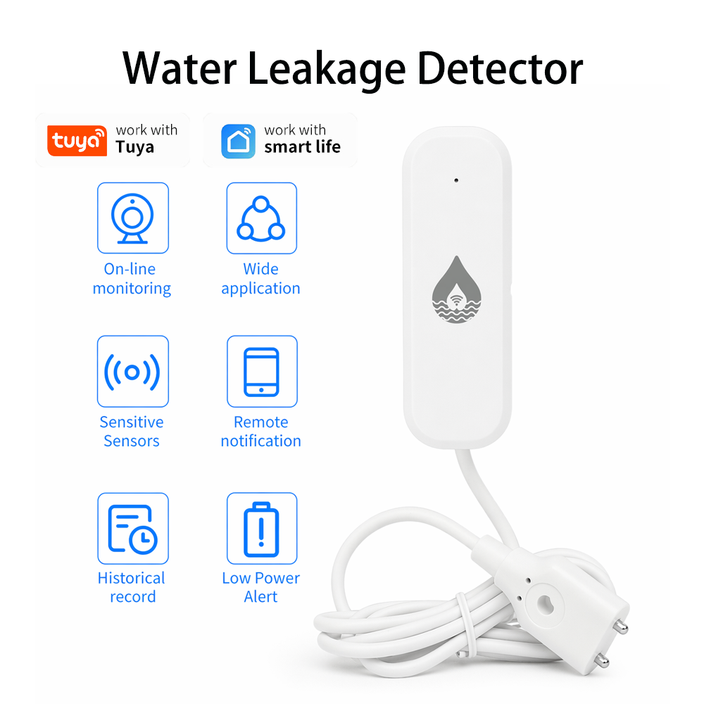 Home Security With Alarm - YFK WiFi/Zigbee Waterlekkage Alarmsensor Tuya Smart