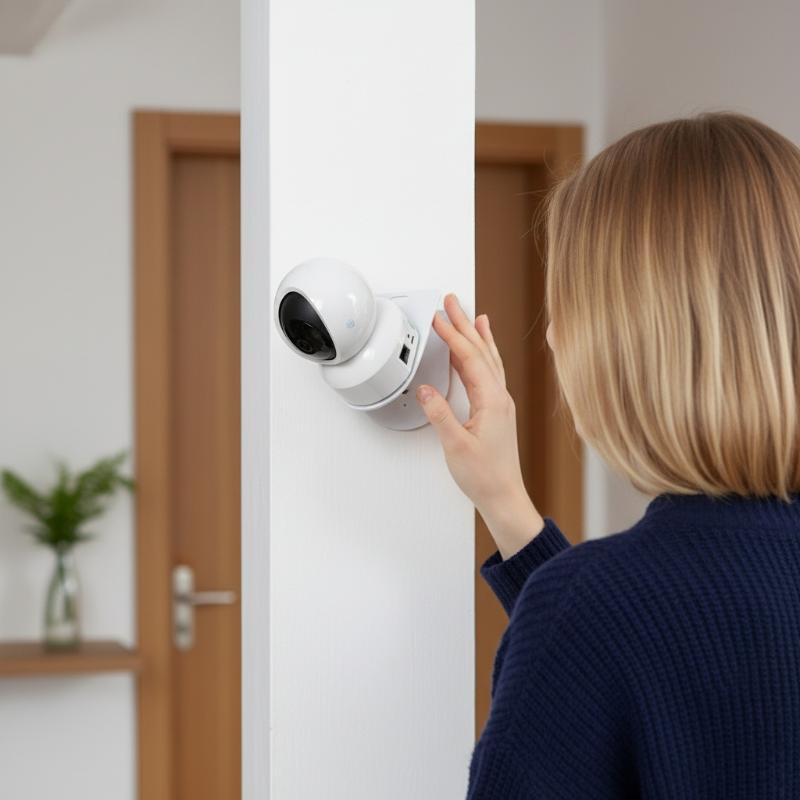 Home Security Camera Installation - Wandmontage L-vormige PTZ-camerabevestiging met lijmvoet, boorvrij,