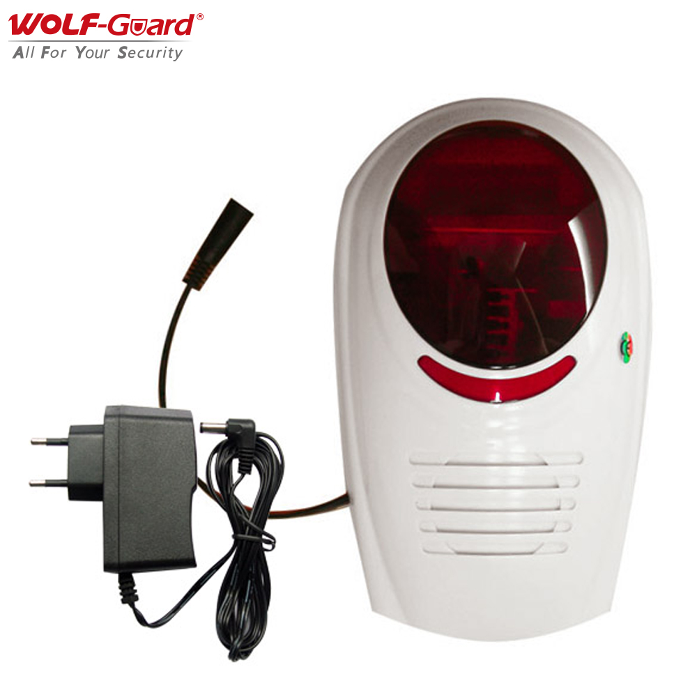Home Security Guard - Wolf-Guard 433MHz Draadloos Geluid Knipperende Sirene
