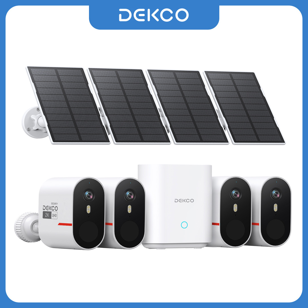 Home Security Outdoor - Dekco 3MP WiFi Solar Camera Systeem