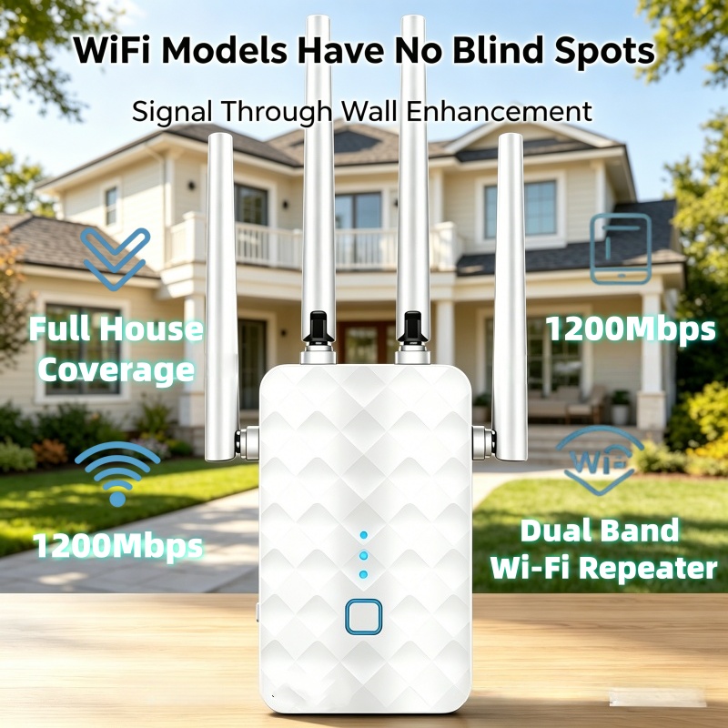 Home Security Outdoor - 1200Mbps WiFi Repeater Draadloze 2.4G/5GHz Dual