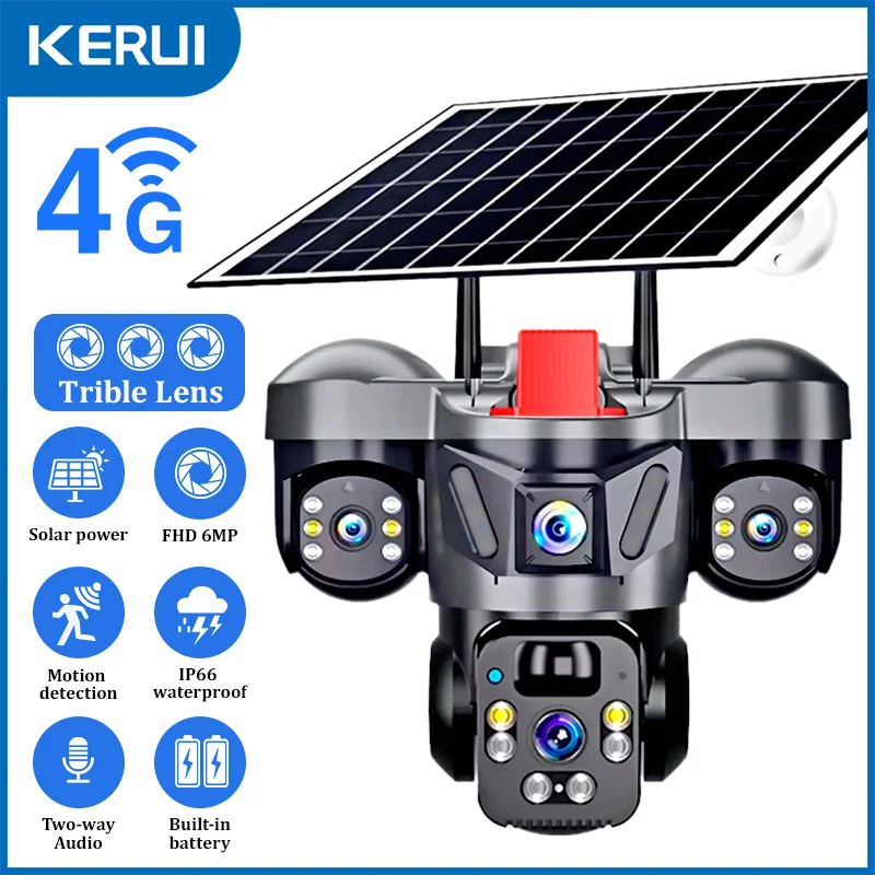 Home Security Outdoor - KERUI Outdoor PTZ 6MP 4G SIM