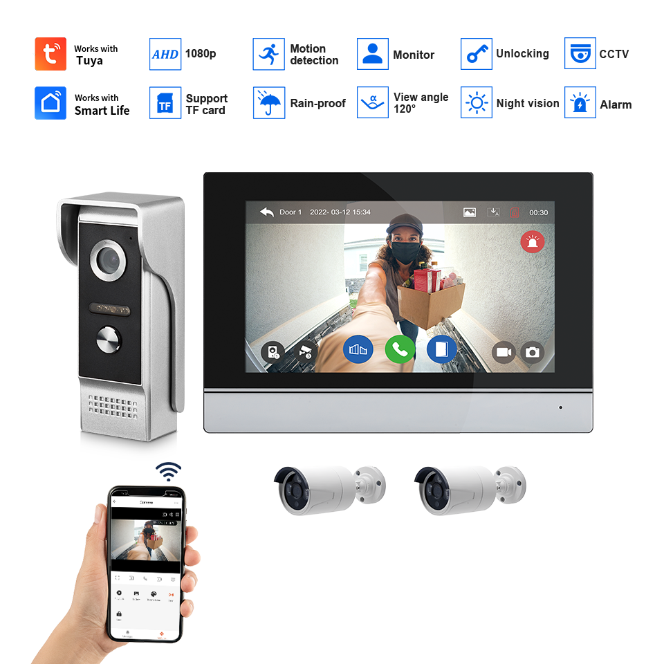 7Inch IPS Scherm 2MP Tuya Afst - Home Security Camera Installation recensie en prijs